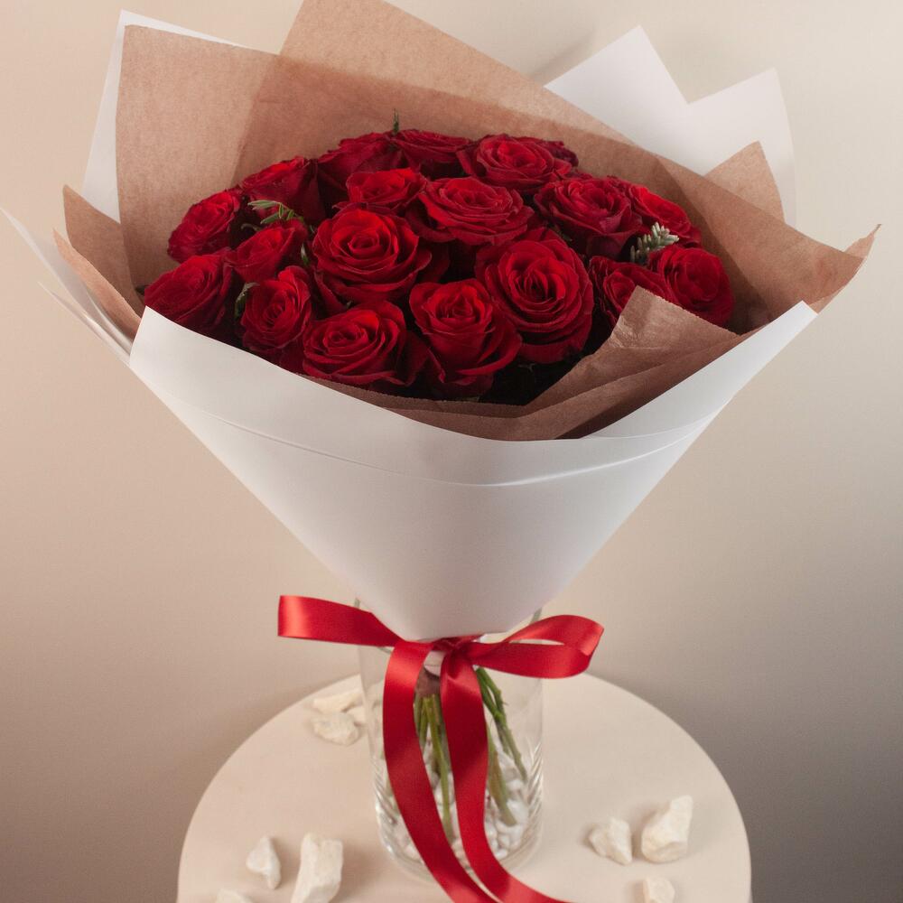 Гранатовые розы 21 шт